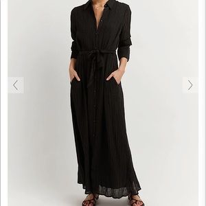 Dissh Percy Black Midi Shirt Dress